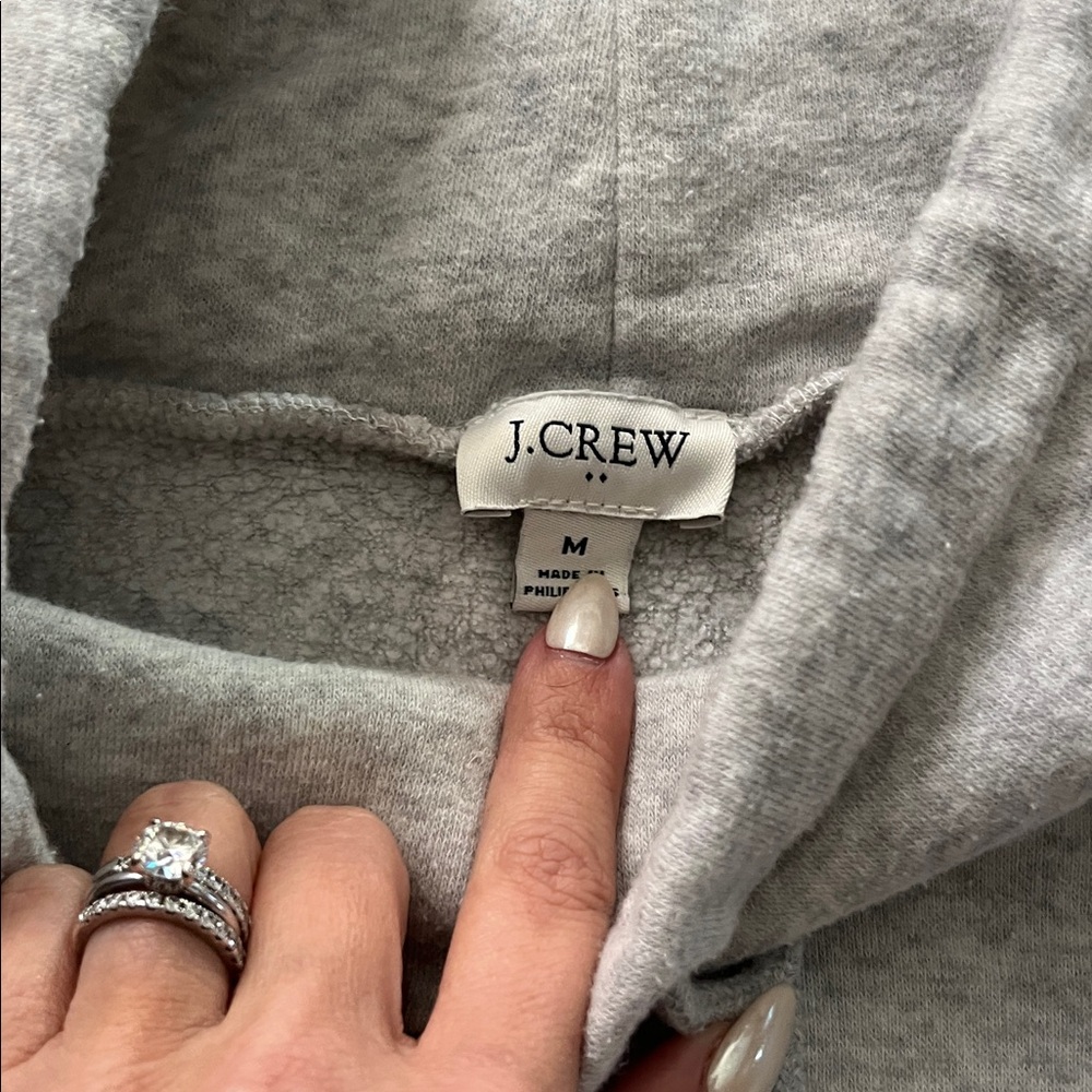 J.Crew Solid Gray Mock Neck Pull Over Cropped Swe… - image 3